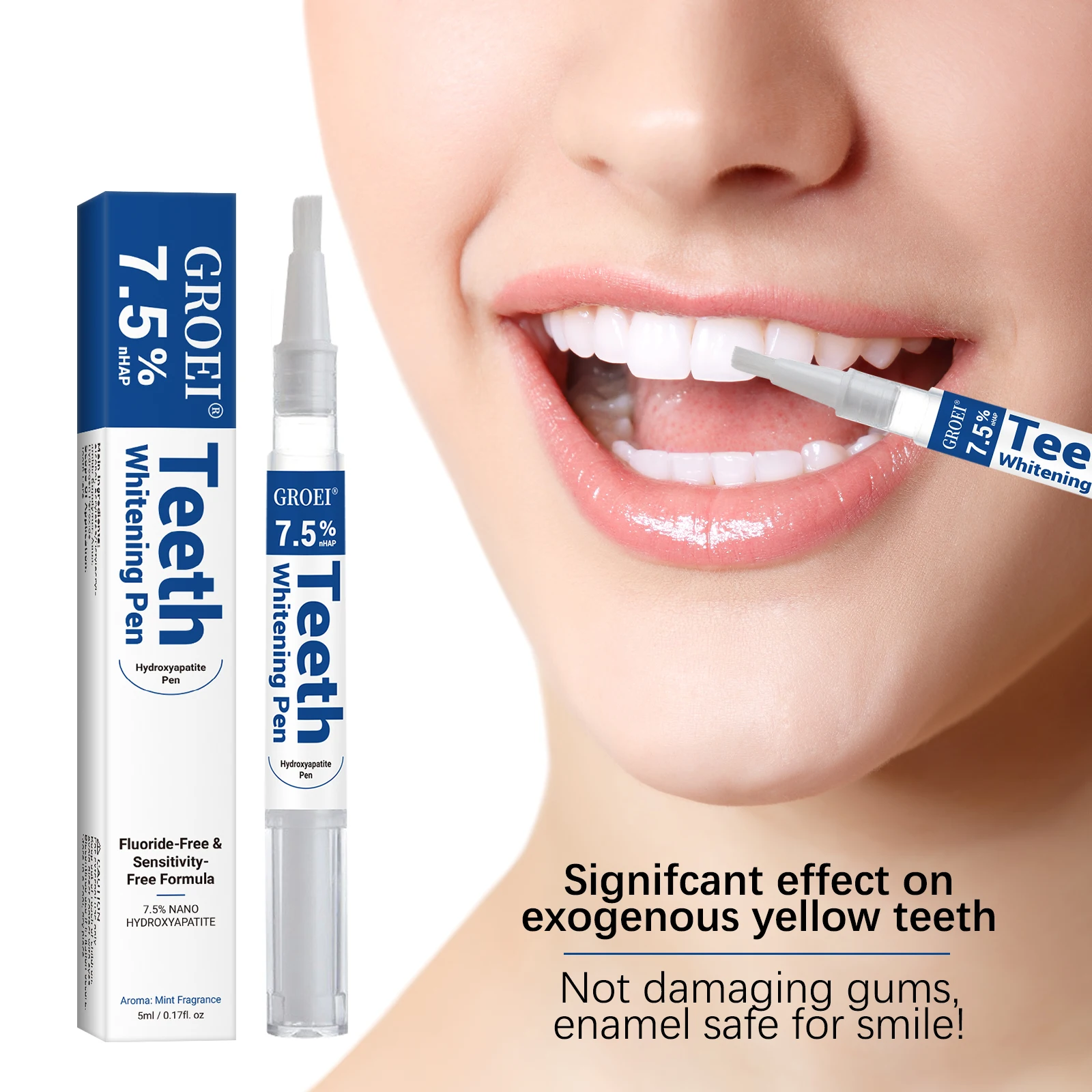 Teeth Whitening Before And After - هيدروكسياباتيت تبييض الأسنان القلم المبهر الأبيض