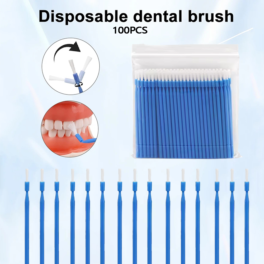Teeth Whitening Brush - 100 قطعة فرشاة أسنان دقيقة للاستخدام
