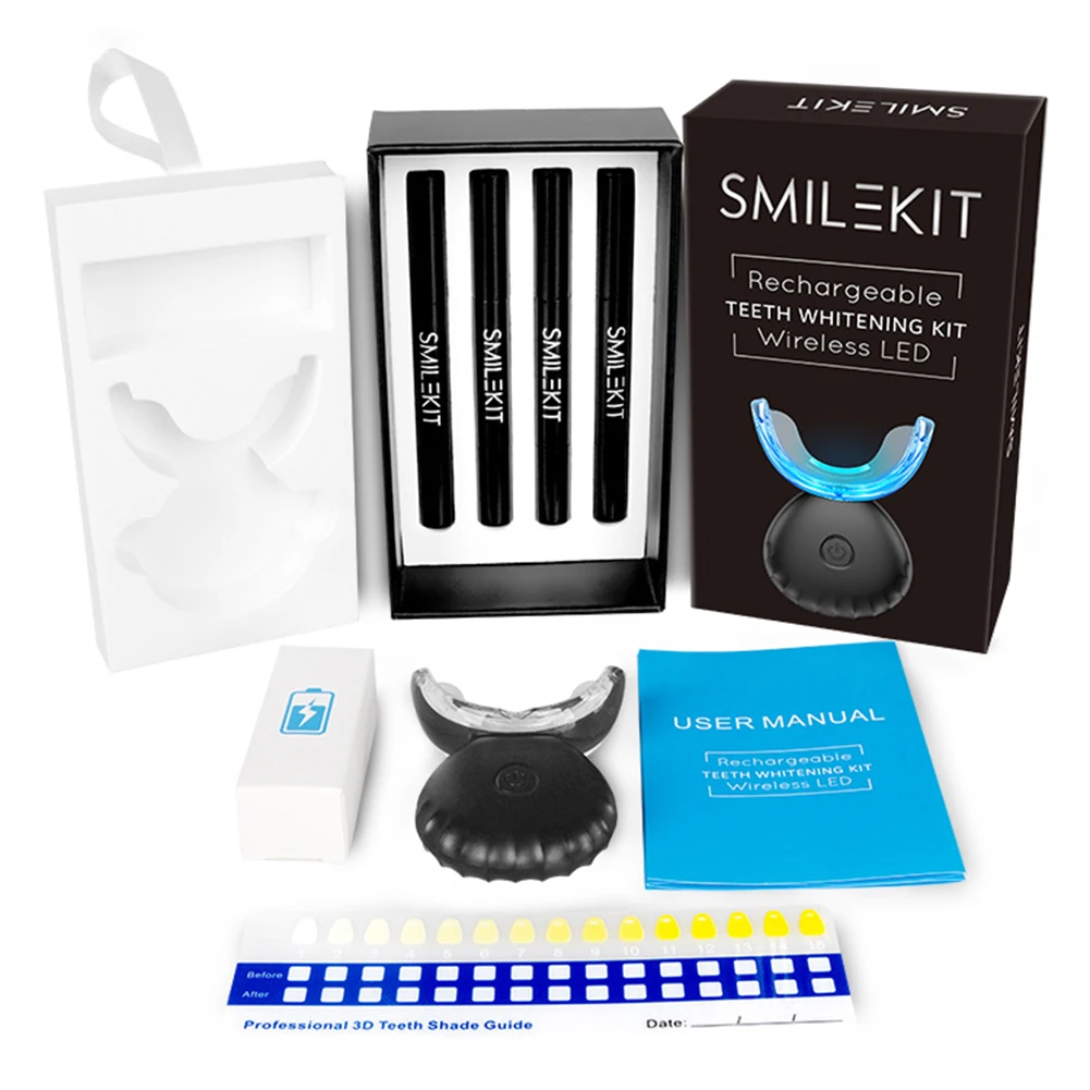 Teeth Whitening Before And After - طقم تبييض الأسنان صغير 16 LED