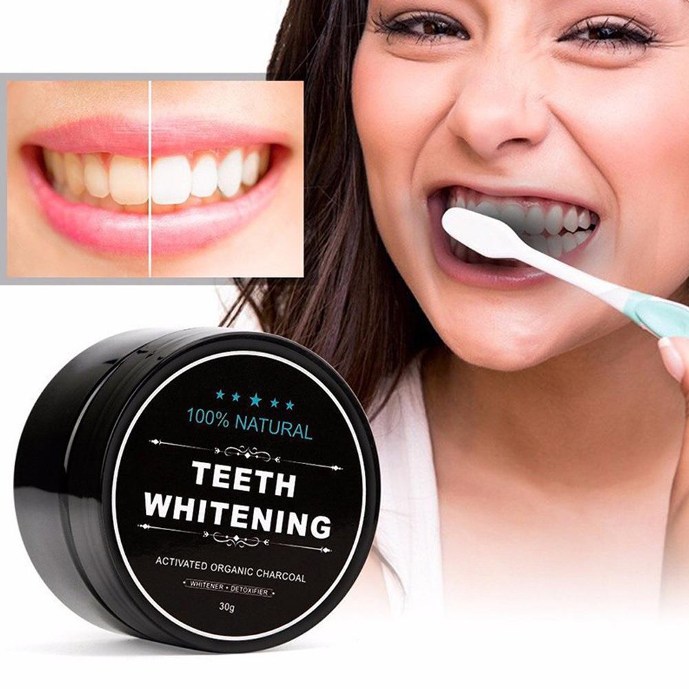 مسحوق الفحم العضوي المنشط لتلم - مراجعة Teeth Whitening Charcoal Powder وسعره