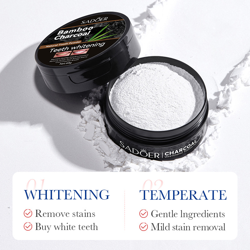 فحم الخيزران الفحم المنشط تبيي - مراجعة Teeth Whitening Charcoal Powder وسعره