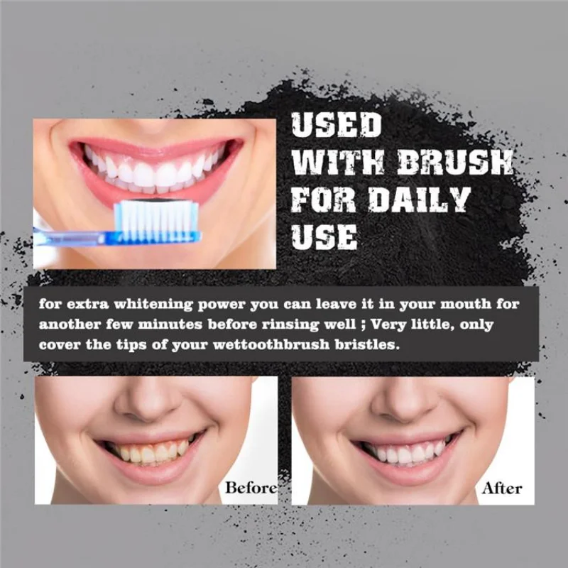 مسحوق الأسنان من الدرجة الغذائ - مراجعة Teeth Whitening Charcoal Powder وسعره
