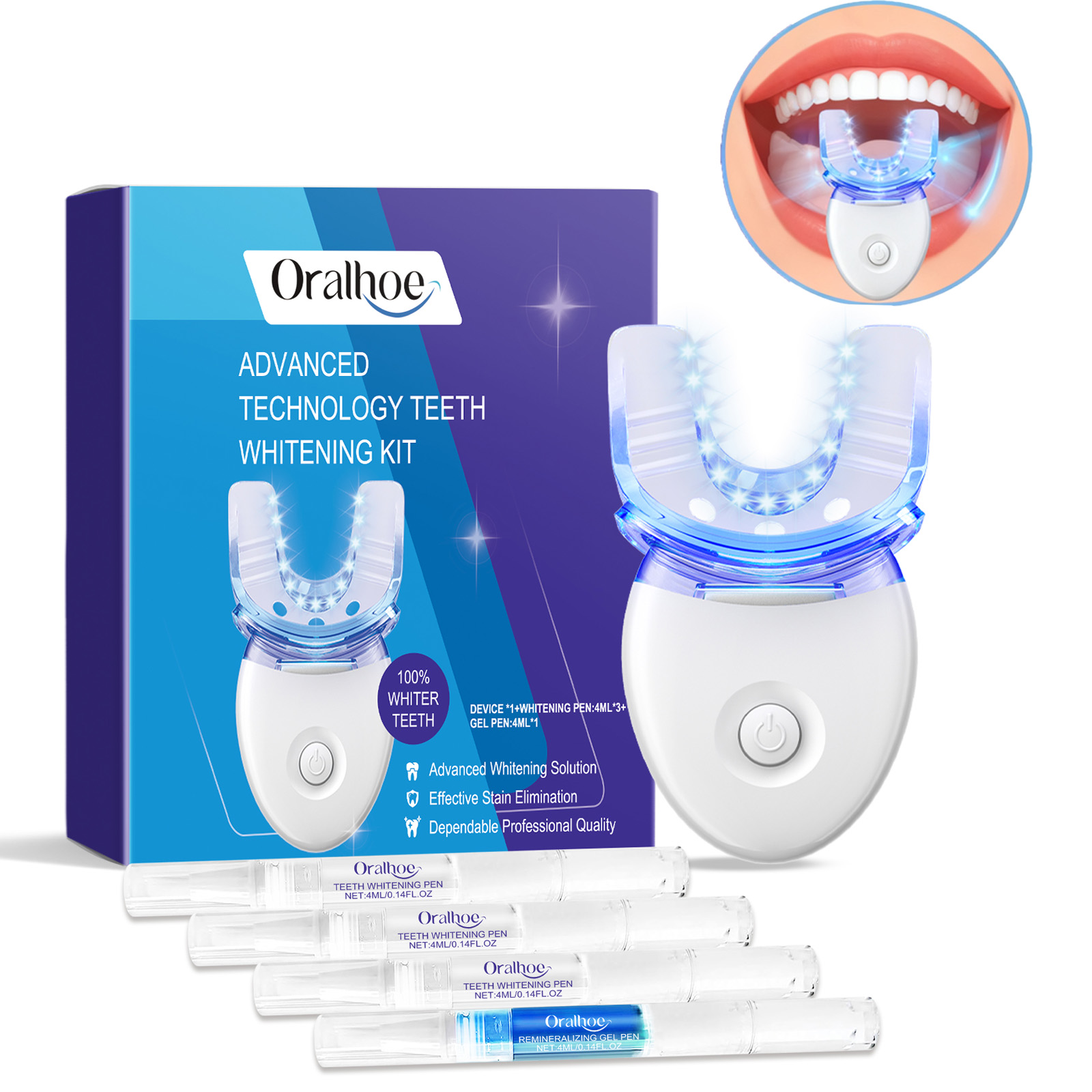 طقم إضاءة LED لتبييض الأسنان ا - مراجعة Teeth Whitening Before And After وسعره